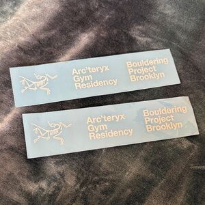 Arc'teryx Blue and White Bouldering Stickers